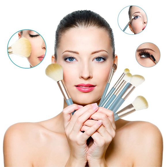 2Pcs Professional Makeup Brushes Set + PU Holder - Picture 6 of 8